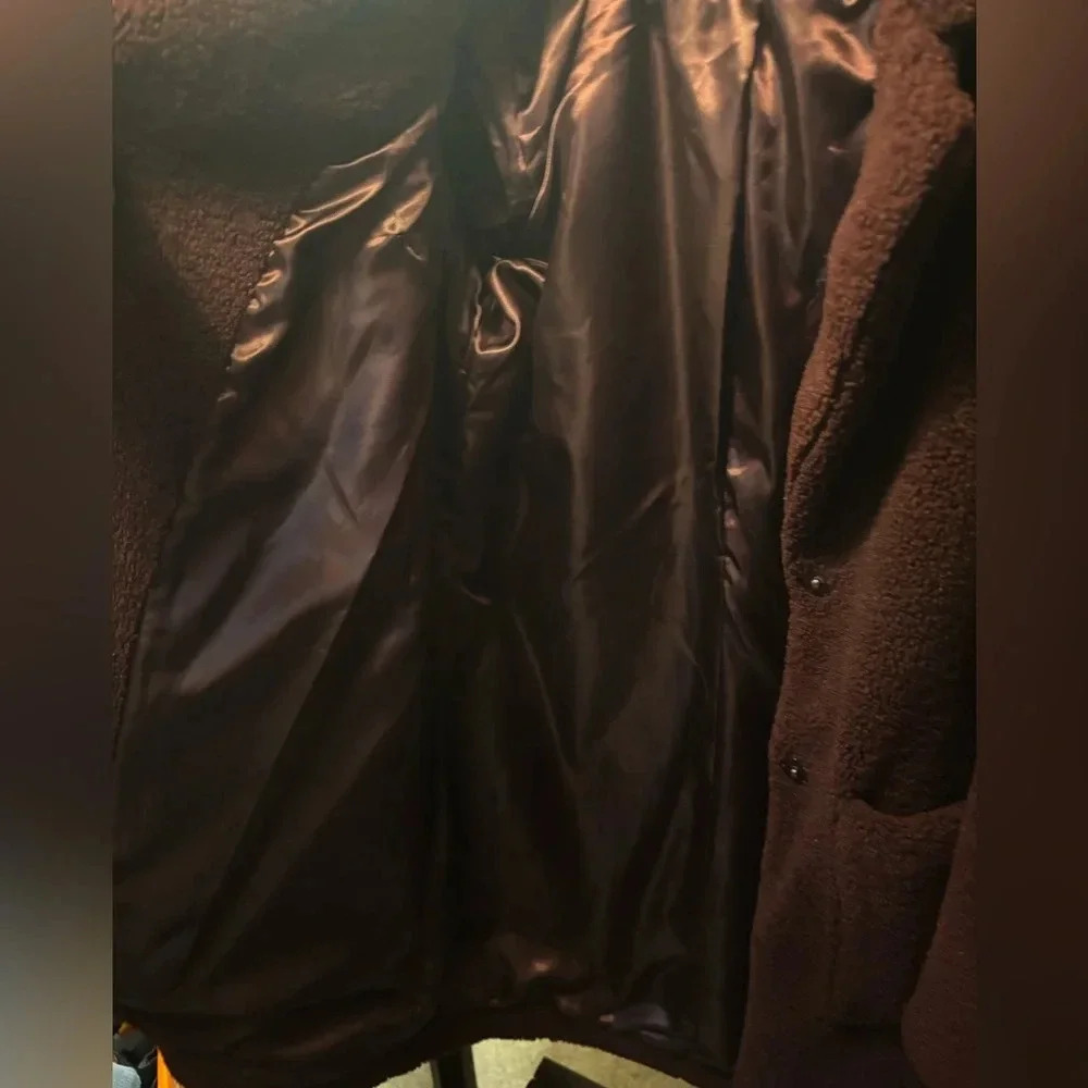 NWOT French Connection teddy Sherpa long walker coat M - Picture 4 of 10